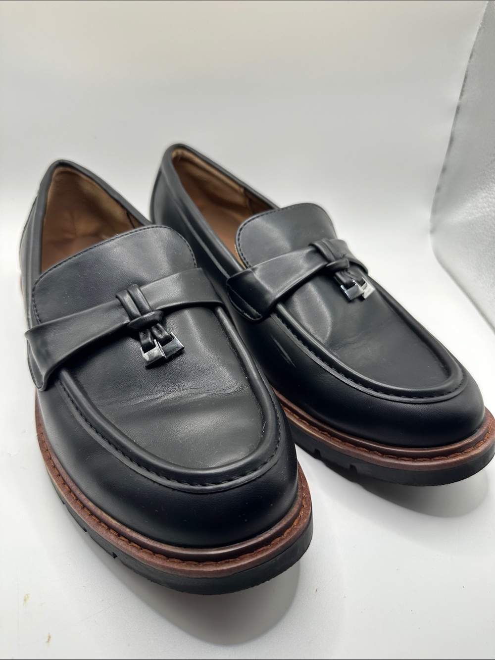 Dream Pairs Black Leather Women's Slip-On Loafers